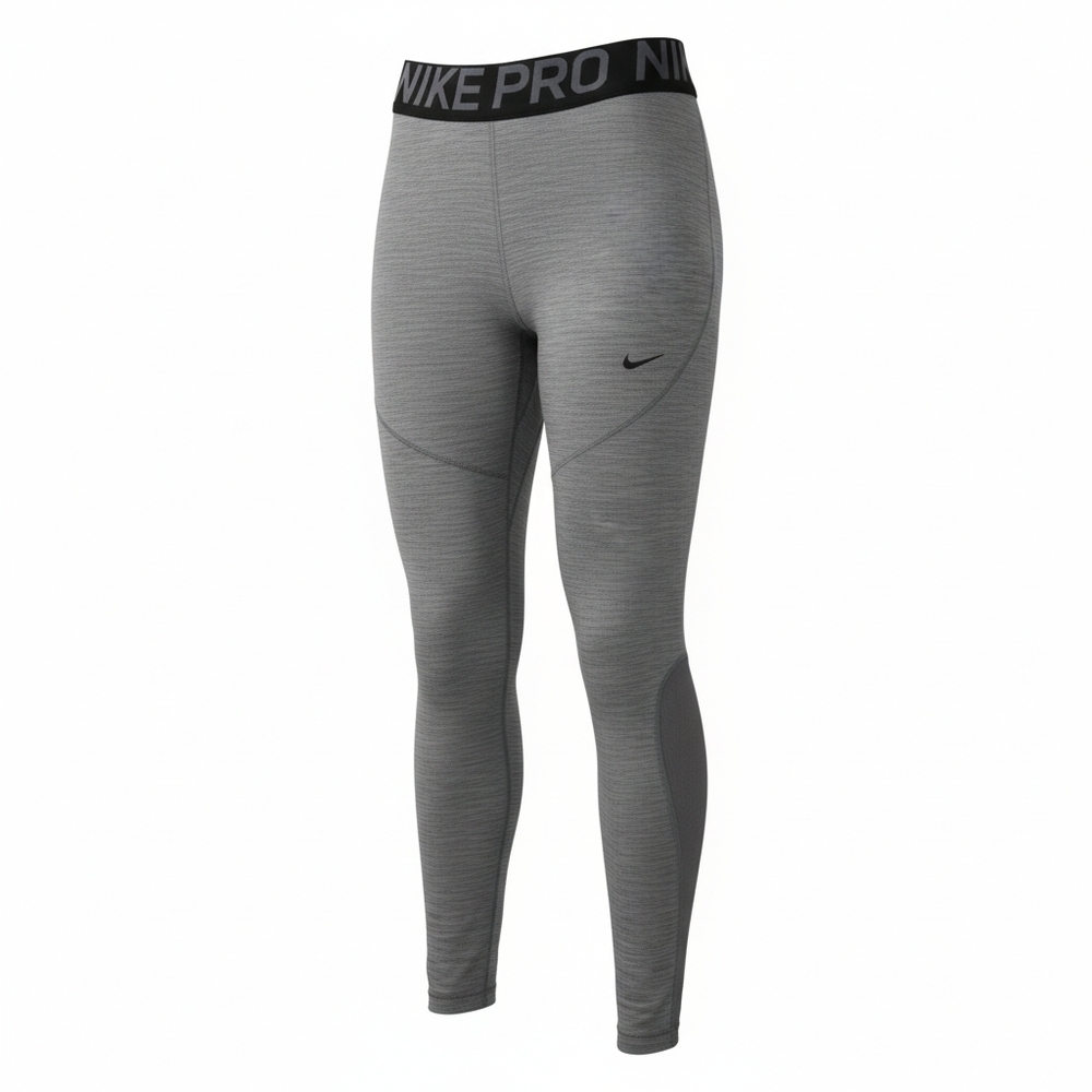 Nike Pro Dri-FIT Mid-Rise Mesh Panel Running Leggings Gray W Small Performance